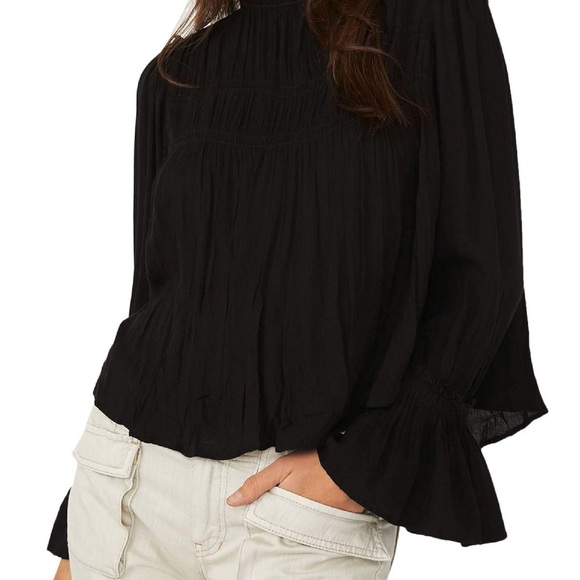 Free People - Kelsey Womens Sheer Bell Sleeve Peasant Top Size Small - Picture 3 of 7